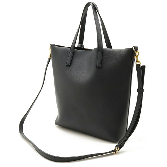 Saint Laurent Leather Bag Shopping Tote Black Toy - Picture 1 of 9